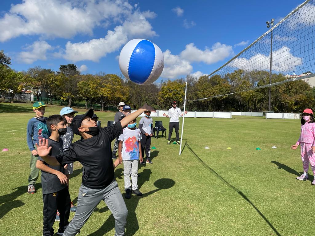 Volleyball with a beachball